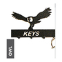 Owl Key Holder - Rack - Solid Steel - W15 x H9 cm - Black