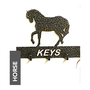 Horse Key Holder - Rack - Solid Steel - W15 x H9 cm - Black