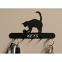 Cat and Ball Key Holder - Rack - Solid Steel - W15 x H9 cm - Black