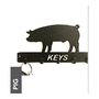 Pig Key Holder - Rack - Solid Steel - W15 x H9 cm - Black