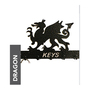 Welsh Dragon Key Holder - Rack - Solid Steel - W15 x H9 cm - Black