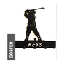 Golfer Key Holder - Rack - Solid Steel - W15 x H9 cm - Black