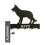 Alsatian Key Holder - Rack - Solid Steel - W15 x H9 cm - Black
