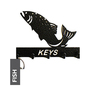 Fish Key Holder - Rack - Solid Steel - W15 x H9 cm - Black