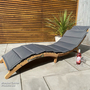 Garden Gear Acacia Sun Lounger with Cushion