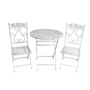 Glamhaus Milan Antique Grey Metal Garden Bistro Set Patio Furniture