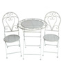 Glamhaus Monaco Antique Grey Metal Garden Bistro Set Patio Furniture