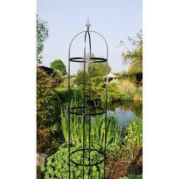 7Ft Traditional Tower, Garden Obelisk, Plant Support - Solid Steel - L37 x W35.6 x H213 cm - Bare Metal/Ready to Rust