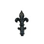 Fleur De Lys Top - Decorative Top for Garden Plant Support - Solid Steel - Black