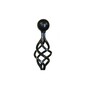 Ball and Cage Top - Decorative Top for Garden Plant Support - Solid Steel - Black