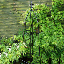 Gothic 6Ft Obelisk - Garden Plant Support - Solid Steel - L40.6 x W40.6 x H182.9 cm - Black