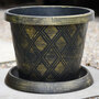 Black & Gold Patio Pot