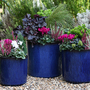 Ocean Blue Glazed Cylinder Planter