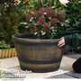Wooden Barrel Effect Planter ? Large