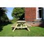 Deluxe Picnic Table, Wooden Garden Furniture - L180 x W150 x H90 cm - Minimal Assembly Required
