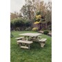 Square Picnic Table Sits 8, Wooden Garden Furniture - L200 x W200 x H77 cm - Minimal Assembly Required