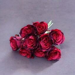 Artificial Garden Rose Bundle - Red