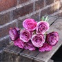 Artificial Garden Rose Bundle - Pink/Purple Mix