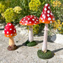 Set 3 Garden Mushroom Ornaments