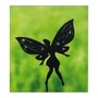 Small Fairy Silver - Garden Ornament - Solid Steel - H30 cm - Black