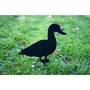 Duck Facing on Stake - Hand Made By Traditional Forge, Steel Garden Ornament - Steel - W17.8 x H30 cm - Bare Metal/Ready to Rust