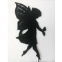 Large Fairy - Garden Ornament - Solid Steel - L28 x W28 x H28 cm - Black