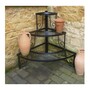 3 Tier Corner Stand - Decorative Garden Shelf - Solid Steel - L63.5 x W82.5 x H76.2 cm - Black