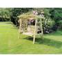 Antoinette Garden Swing Seat - Seats Two, Wooden Garden Swinging Seat Hammock - L125 x W180 x H185 cm - Minimal Assembly Required