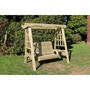 The Cottage Wooden Garden Swing - Sits 2, Wooden Garden Swinging Seat Hammock - L125 x W180 x H185 cm - Minimal Assembly Required