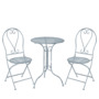 Glamhaus Toulouse Antique Blue Metal Garden Bistro Set Patio Furniture