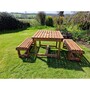 Contemporary 4 Seater Garden Table and Bench Set - Timber - L100 x W150 x H75 cm - Fully Assembled