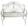 GlamHaus Valencia Antique Grey Metal Garden Bench