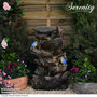 Serenity Cascading Tree Trunk Water Feature with Kingfisher