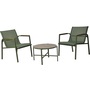 idooka 3 Piece Garden Bistro Set Marble Effect Glass Table