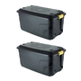 Heavy Duty Wheeled Box Bundle - Set of 2 - 110l Black, Yellow