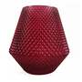 23cm Diamond Embossed Pink Glass Vase