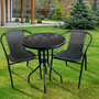 The Bolero 2 Seat Modern Rattan Bistro Set - Grey