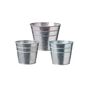 Set of 3 Classic Tin Pots With Stripes