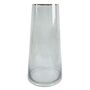 28cm Gold Rim Smoke Grey Glass Vase