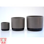 Two-Tone Ceramic Pots - Grey/Black