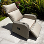 RATTAN RECLINER WICKER GARDEN OUTDOOR SUN LOUNGER LAZYBOY FURNITURE PATIO GREY
