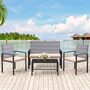 Rattan Garden Furniture Set, 4 piece Patio Rattan furniture sofa Weaving Wicker-Grey