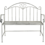 GlamHaus Trentino Cement Grey Metal Garden Bench