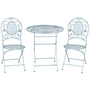 Glamhaus Turin Antique Blue Metal Garden Bistro Set Patio Furniture