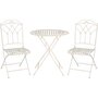 Glamhaus Caserta Antique White Metal Garden Bistro Set Patio Furniture