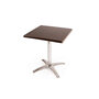 Pinko Square Dark Brown Outdoor Table Top Base Chrome Frame