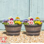 Garden Gear - Wooden Barrel Effect Planter ? Small
