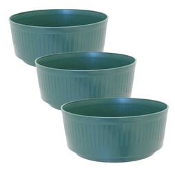 Set of 3 Green Plastic Plant Bowls