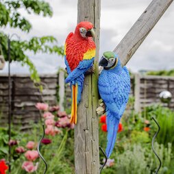 Pair of Wall Mountable Parrot Bird Garden Ornaments