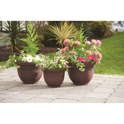 3 Pack Antique Brown Planters